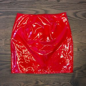 Red Latex Skirt